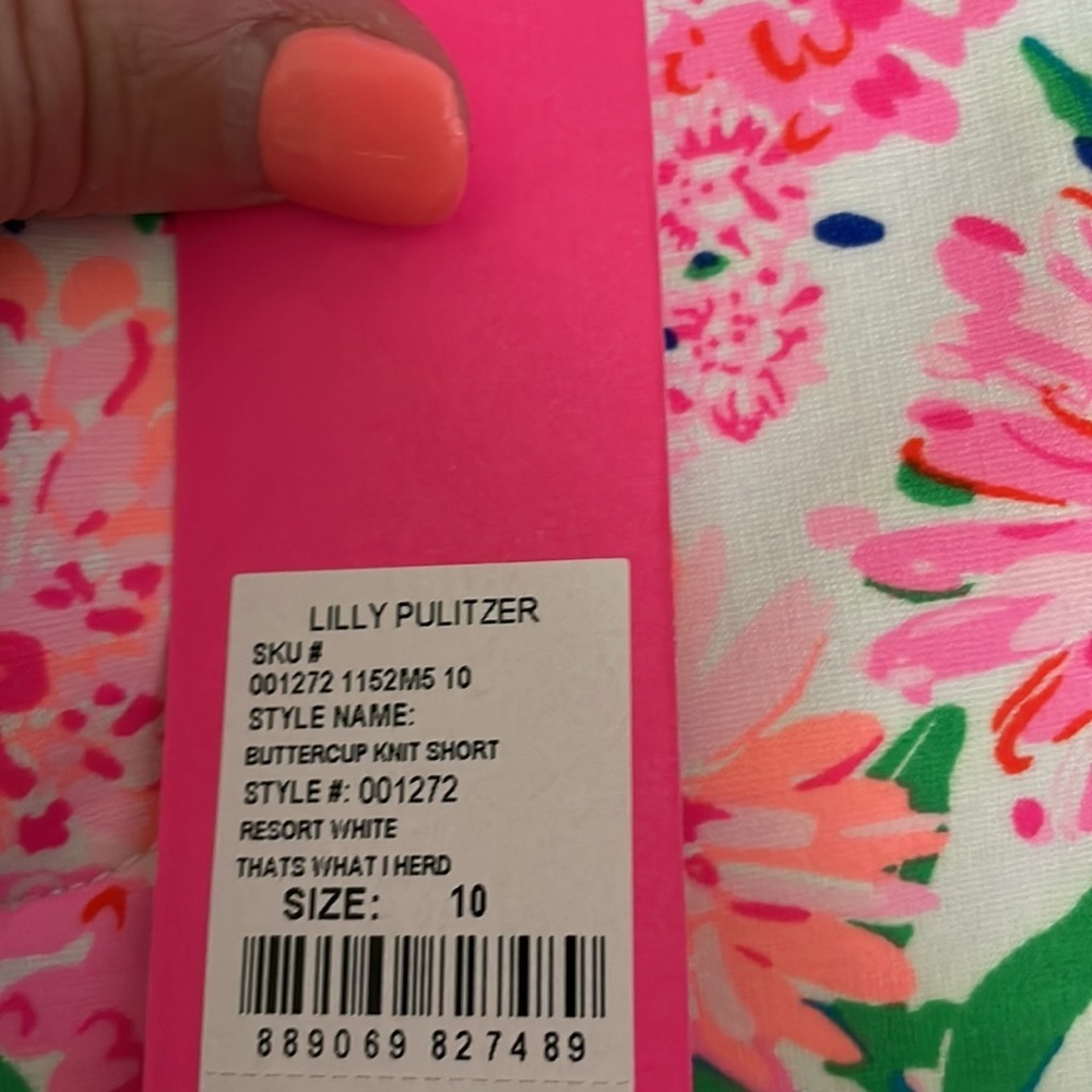 Lilly Pulitzer Resort White That's What I Herd 5" Buttercup Knit Short NWT 10 - Picture 7 of 9